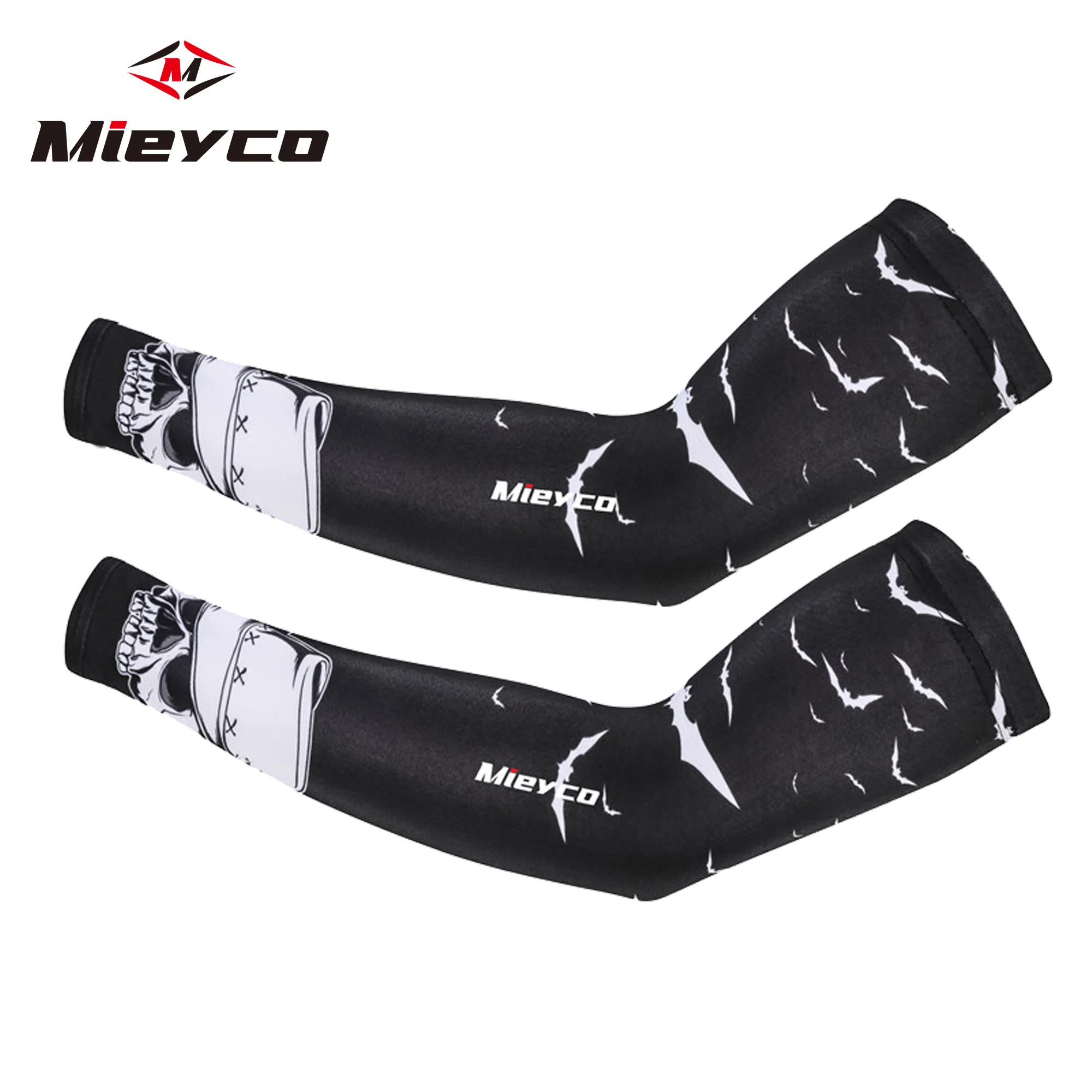 

unisex Skull Tattoo Printed Cycling Sleeves MTB Bike Bicycle UV Protection Arm warmer Graffiti funny design arm sleeve