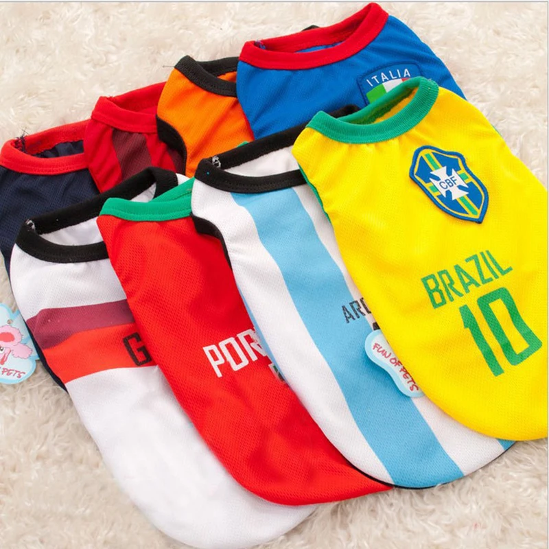 

World Cup Soccer Jersey For Dog Cool Spring/Summer Breathable Dogs Vests Puppy Outdoor Sportswear Football Clothes For Pet XXL