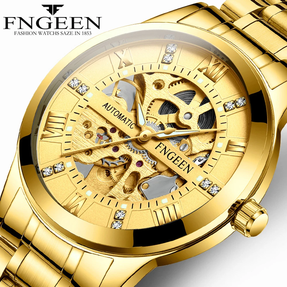 

Men Watches Automatic Mechanical Watch Male Tourbillon Clock Gold Fashion Skeleton Watch Top Brand Wristwatch Relogio Masculino
