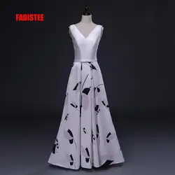 FADISTEE Новое прибытие линии с длинным стильное платье вечерние платья Vestido de Festa Элегантный Пром вечерние платье Пром pattern Атлас Платье