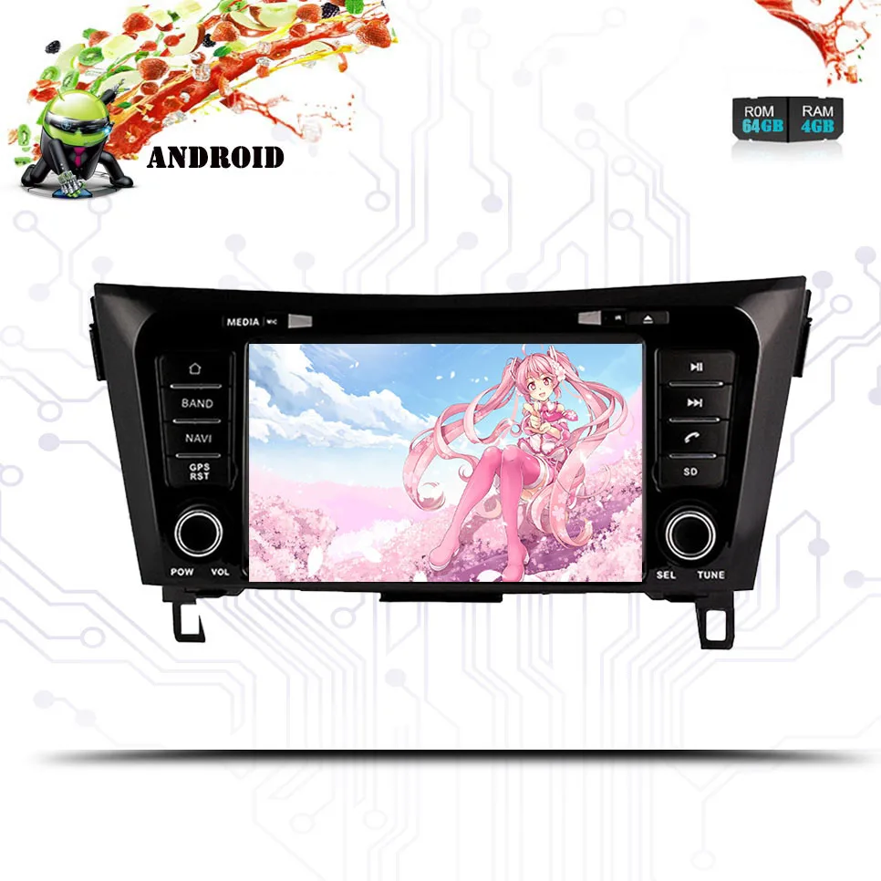 Best Android 9.0 2 din For Nissan Qashqai X-Trail 2014-2017 Car DVD Navigation GPS HD Radio wifi obd2 playper rds video glonass usb 1