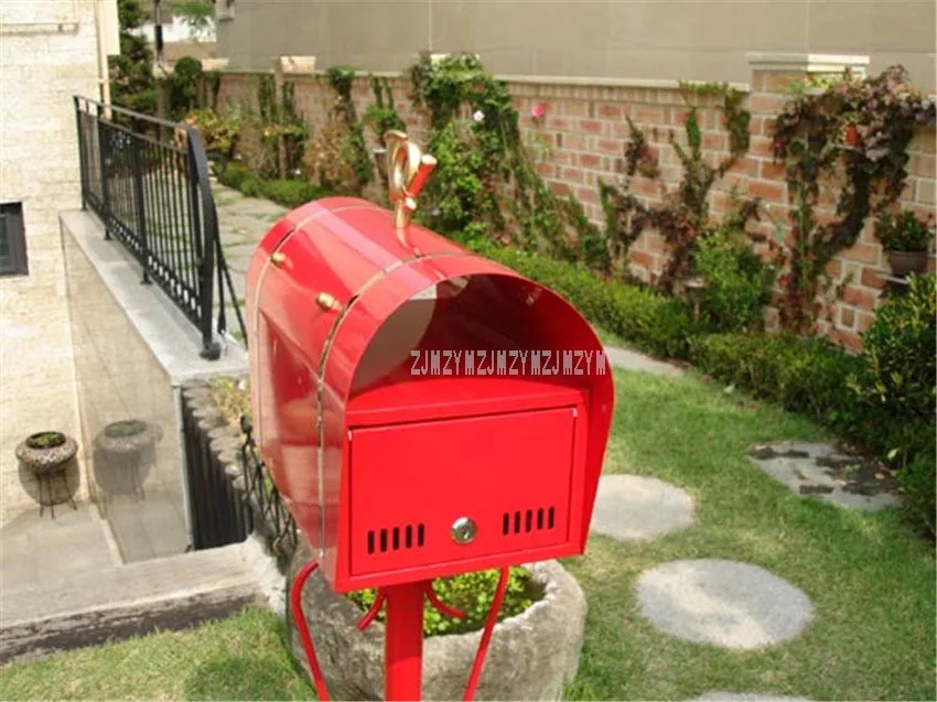 Красный стенд безопасности пол почтовый ящик Вертикальный бар почтовый ящик Металл Открытый Letterbox сад парк газета почтовый ящик письмо