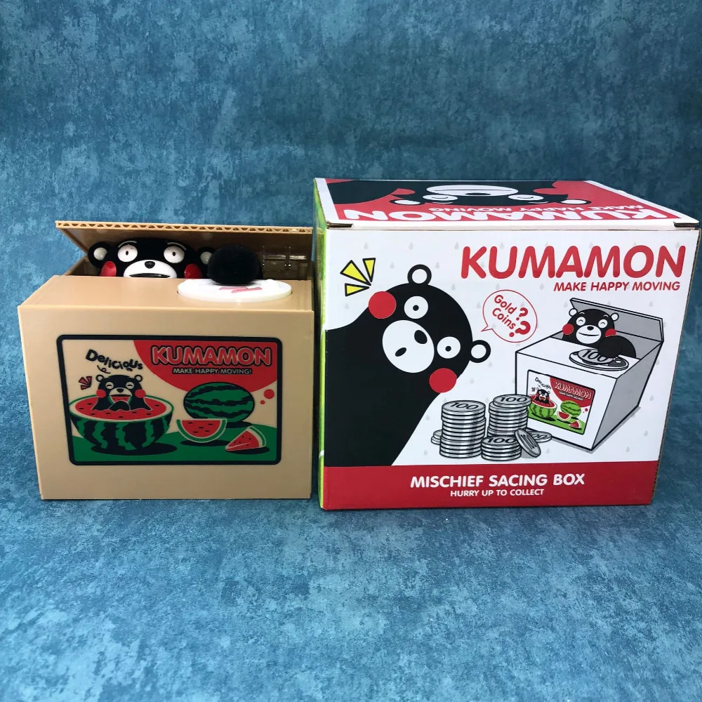 Pokemon KUMAMON toys electronic piggy bank store display money box Steal coin safe for kids gift exotic desk toy Creative case