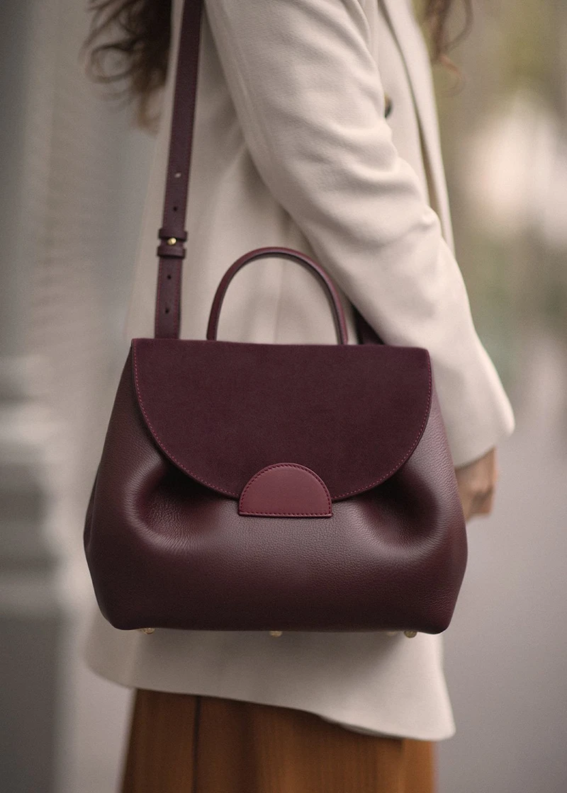 ARPIMALA женские сумки-мешки Роскошные дизайнерские сумки через плечо для женщин большой кожаный французский стиль выходные сумка - Цвет: Бургундия