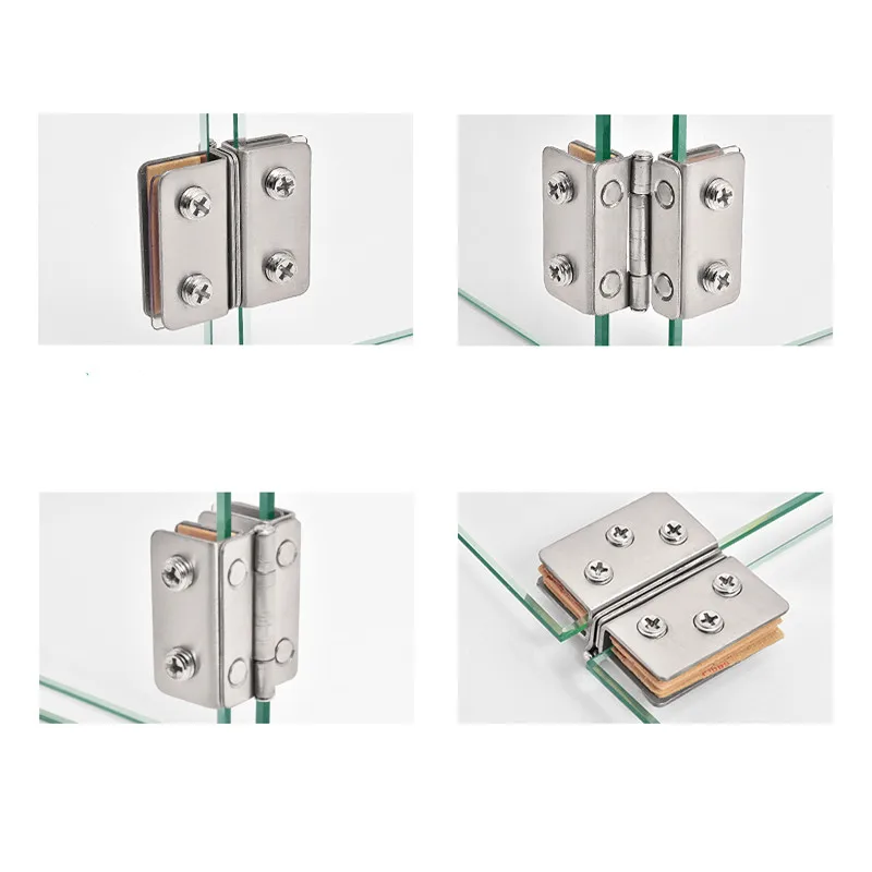 Window Display Cabinet Wood Cabinet Glass Door Clamp Free Hole Not Perforated Hinge 2PCS