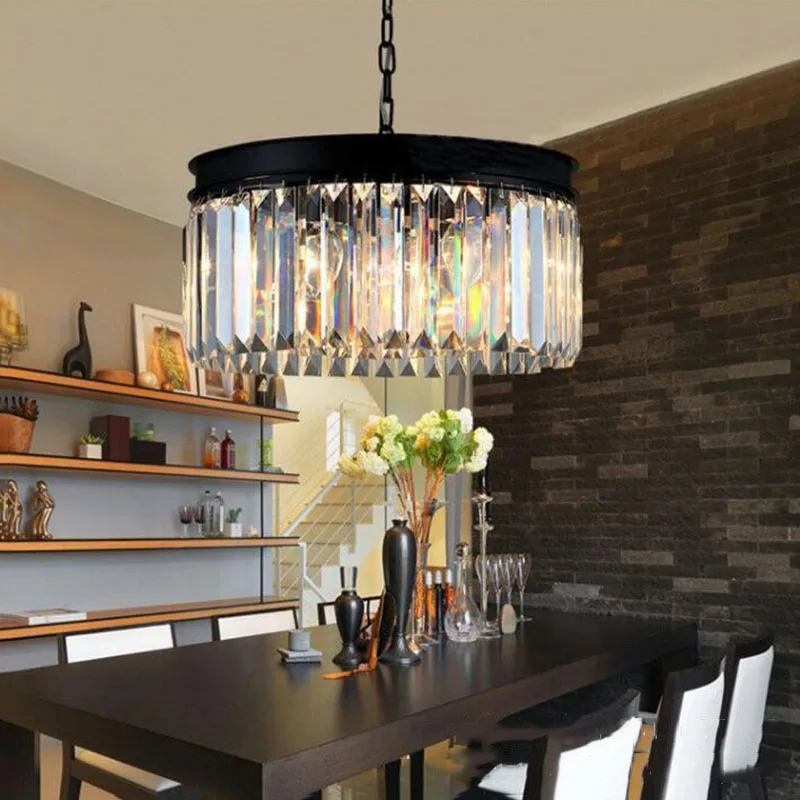 Круглая форма Хрустальная люстра, светильник, подвесной светильник для ресторана, хрустальная лампа в американском стиле
