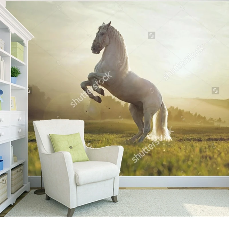 Custom photo wallpaper,Beautiful white horse,modern murals for the living room bedroom wall