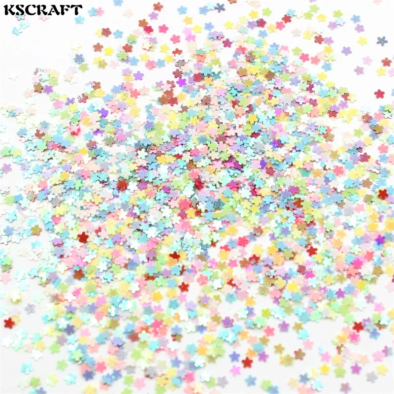 KSCRAFT 3 мм Разноцветные цветные пайетки в форме цветов из ПВХ для самостоятельного