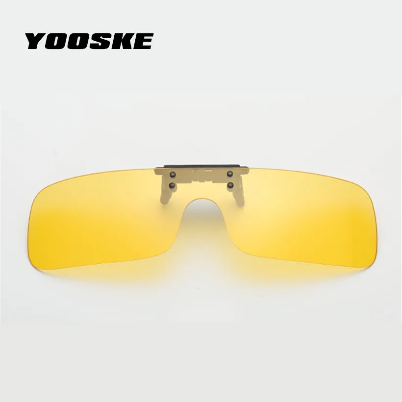 

YOOSKE Siamese Polarized Clip on Sunglasses Men Women Night Vision Driving Flip Up Myopia glasses Lens Mirror Sun Glasses