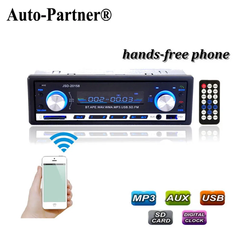 12V Car Radio BLUETOOTH Stereo Audio In-dash FM Receiver Aux Input ReceiverUSB/SD Audio MP3 auto Radio Car in Dash 60Wx4  Phone