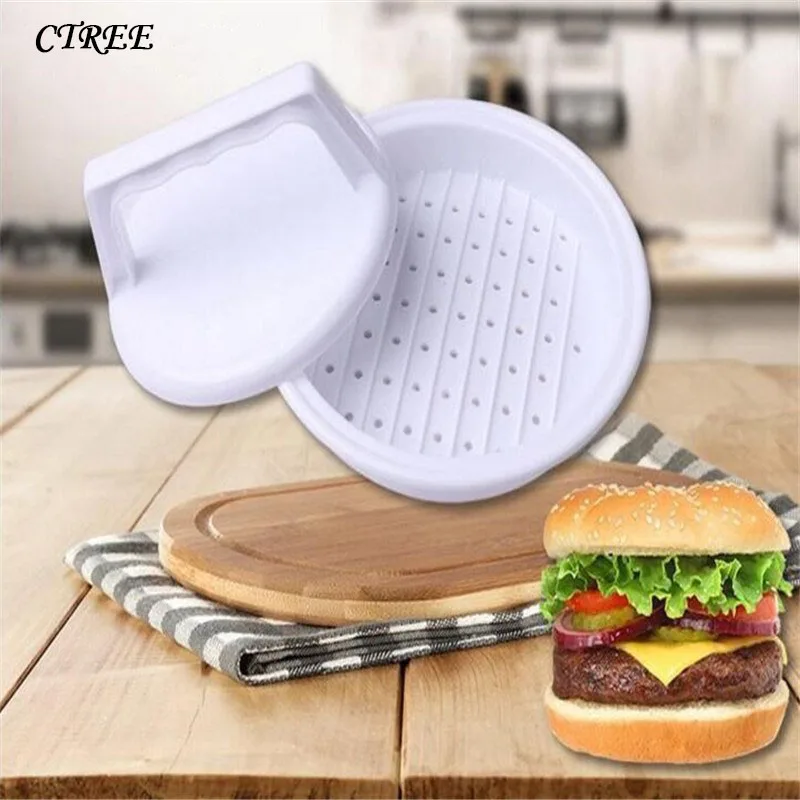 CTREE 1Pc DIY Plastic Stuffed Burger Press Hamburger Patties Maker Beef