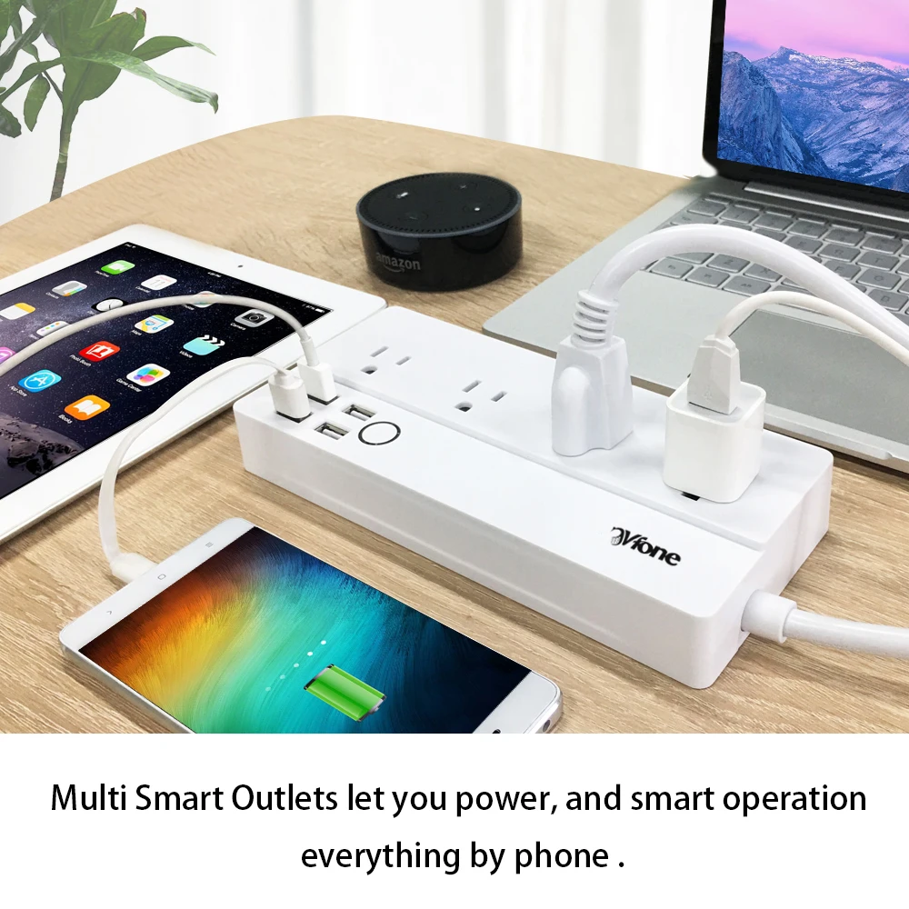 Smart Plugs,WiFi Smart Power Strip with Alexa,Home Automation Voice Control ,Google Home Surge Protector 4 AC 4 AC Out and 4 USB Smart Plugs,WiFi Smart Power Strip with Alexa,Home Automation Voice Control ,Google Home Surge Protector 4 AC 4 AC Out and 4 USB