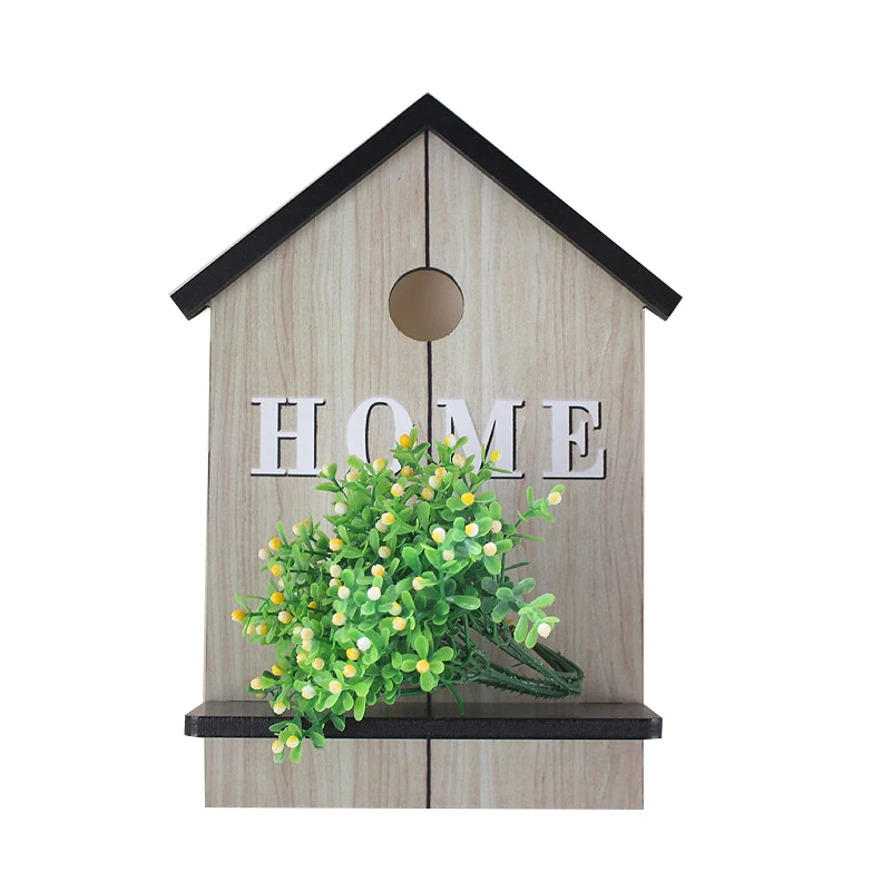 Wall Decor Hang Wall Wooden Storage Shelf Garden Flower Racks Vase
