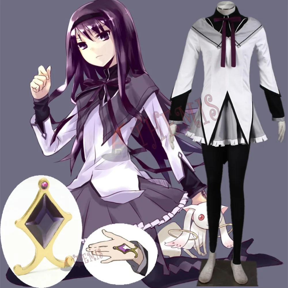 Athemis Puella Magi Madoka Magica маскарадный костюм Akemi Homura волшебное зимнее платье для девочек