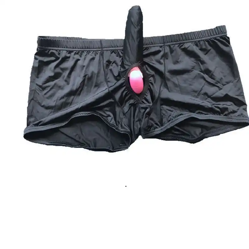 Men Ultra Thin Ice Silk Nose Hole Boxer Briefs Lingerie Shorts Panties Underwear