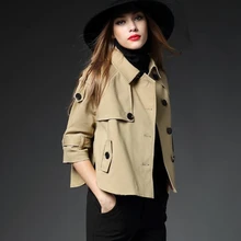 Womens Trench Coat Excessive High quality Khaki Black Autumn New Vogue Coats 2017