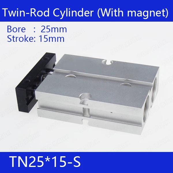 TN25*15-S Free shipping 25mm Bore 15mm Stroke Compact Air Cylinders TN25X15-S Dual Action Air Pneumatic Cylinder