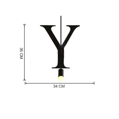 Винтажный простой буквенный подвесной светильник с новыми буквами для дома светильник ing Ретро лампа креативный светильник ing украшение спальни Лофт светильник - Цвет корпуса: Y