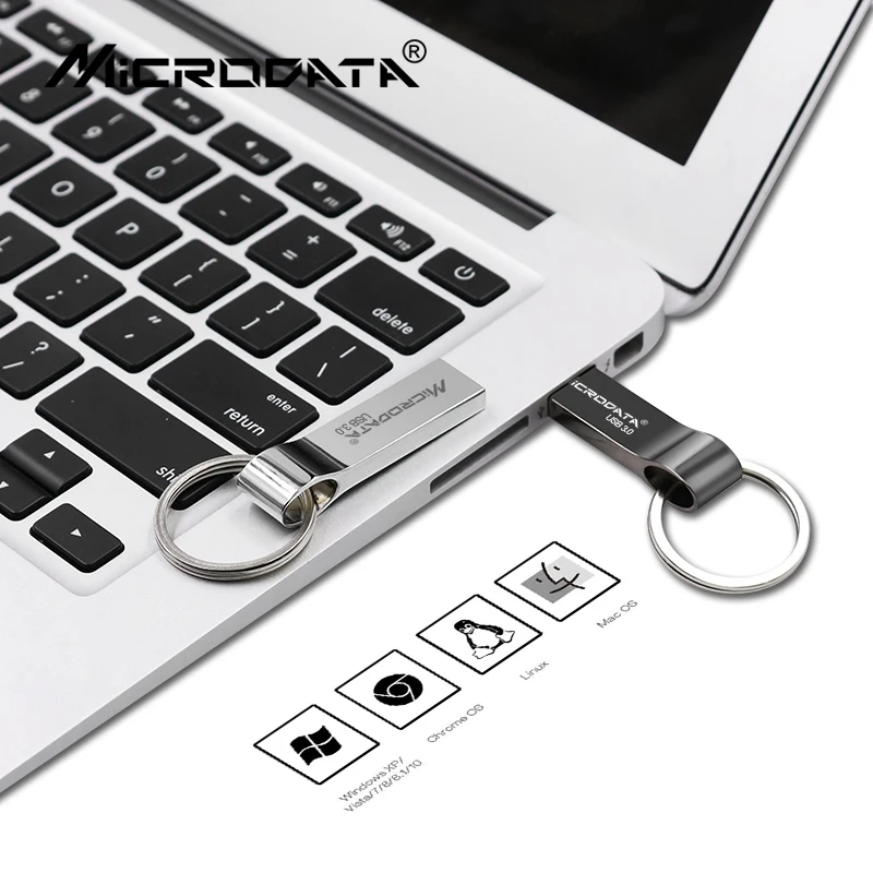Microdata металлический USB флеш-накопитель 16 ГБ 32 ГБ 64 ГБ реальная емкость Водонепроницаемый флеш-накопитель USB 3,0 высокоскоростной флеш-накопитель с логотипом на заказ