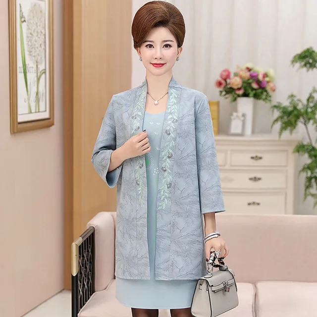 Middle aged women 's fashion suit casual dress PQ225 in Women's Sets from Women's Clothing on