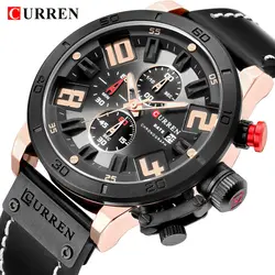 CURREN 8312 Для мужчин часы Лидирующий бренд роскошные часы Для мужчин военные кожаные спортивные часы Водонепроницаемый Кварцевые наручные