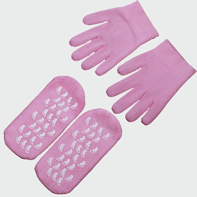 EFERO 4 шт силиконовые гелевые Спа Перчатки и носочки для ног для педикюра анти трещина пятки смягчитель для кожи увлажняющая маска для рук перчатки