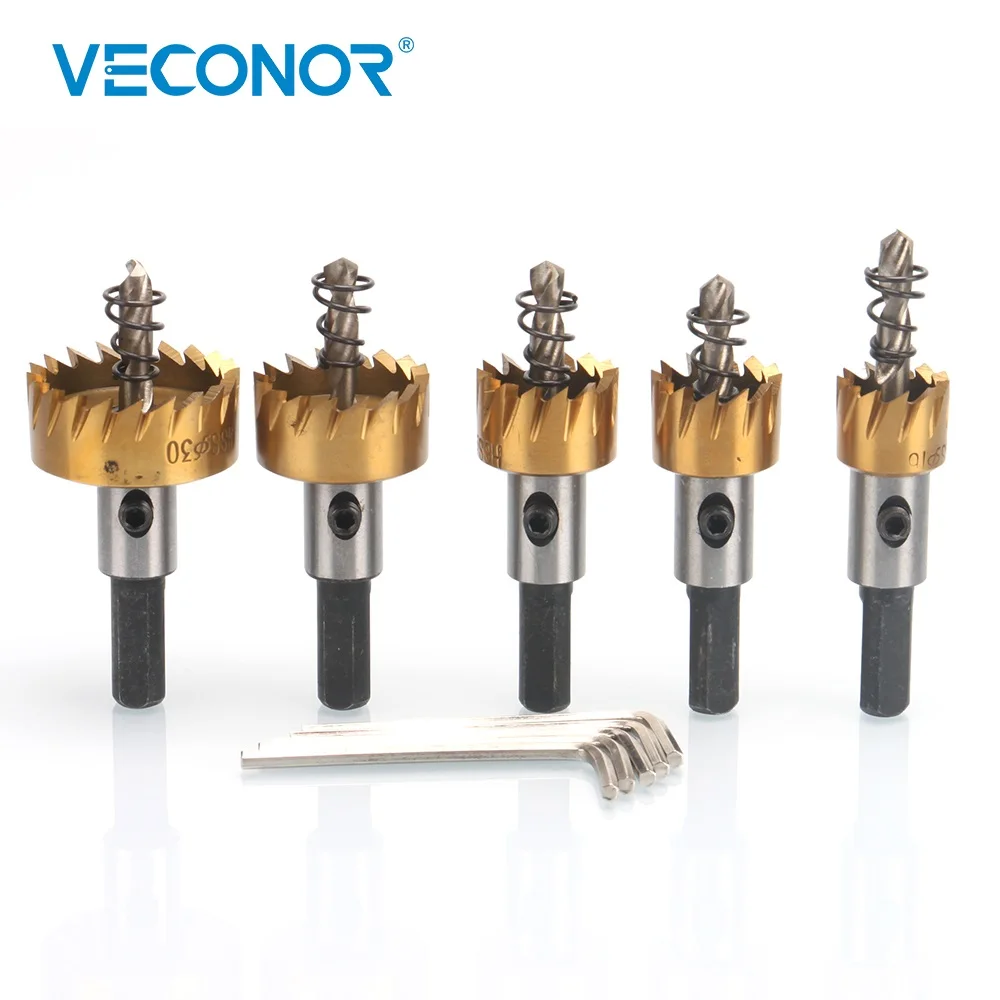 

5PCS Carbide Tip HSS Drill Bit Saw Set Metal Wood Drilling Hole Cutting Tool For Installing Locks 16 18.5 20 25 30mm