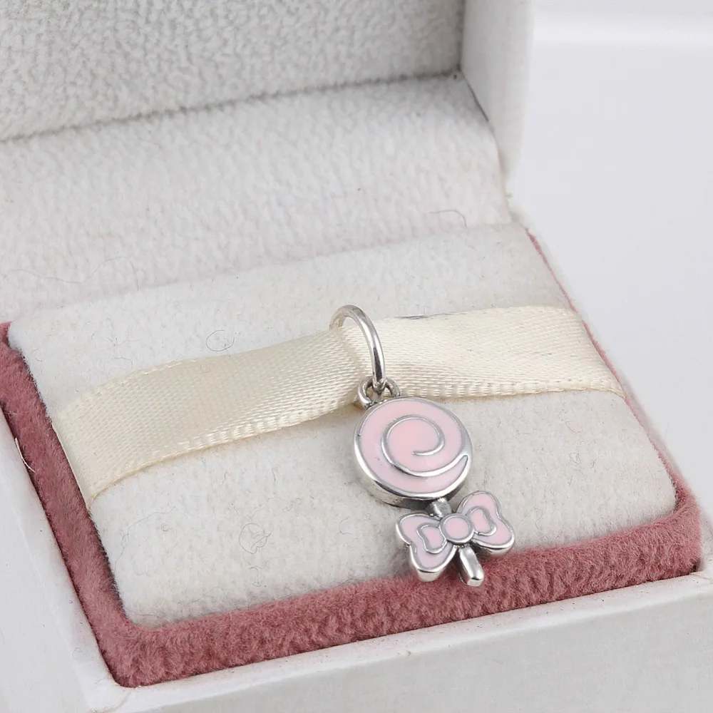 

ZMZY 925 Sterling Silver Charms Enamel Flower Pink Pendants Beads Fit Original Pandora Bracelet Bangle Jewelry