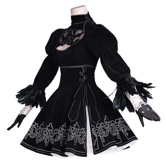 НИР: автоматы YoRHa 2B Косплэй красивый черный костюм (8 шт.) Косплэй одежда Косплэй высокое качество