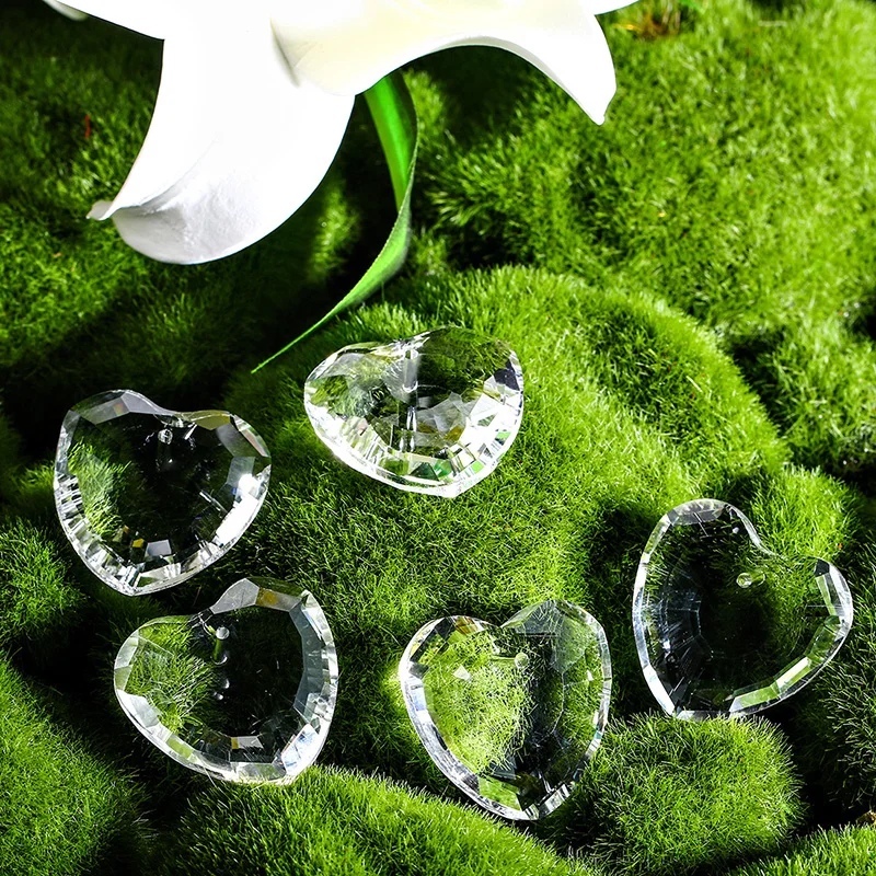 H& D 5 шт. прозрачный кристалл в форме сердца Люстра призмы кулон Suncatcher Висячие капли дома Свадебные украшения, аксессуары