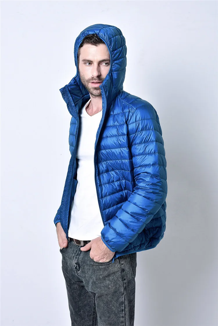 Новое поступление, мужская куртка на утином пуху, осенне-зимнее теплое пальто, мужской светильник, тонкая куртка на утином пуху, пальто, L232