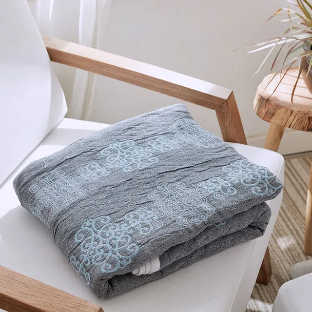 Japan Style Cotton Blankets For Beds Cotton Summer Quilt Red Blue Home