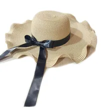 Для женщин Летняя женская соломенная шляпа большой Панама с широкими полями шляпа складная солнцезащитная Кепка Защита от солнца УФ-излучения защита соломенная шляпа с вышитыми буквами feminino