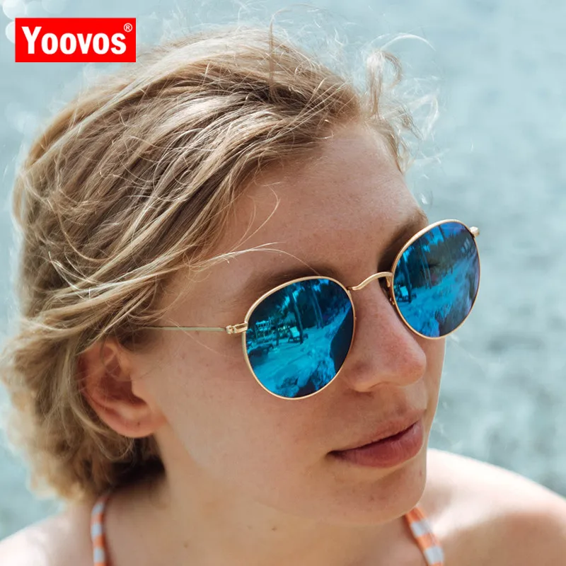 Yoovos 2019 винтажные металлические солнцезащитные очки женские брендовые