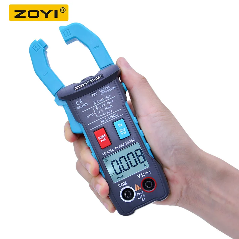 ZOYI ZT QB1 4000 отсчетов 600A клещи мультиметр True RMS пиковый диапазон Авто Диапазон AC/DC