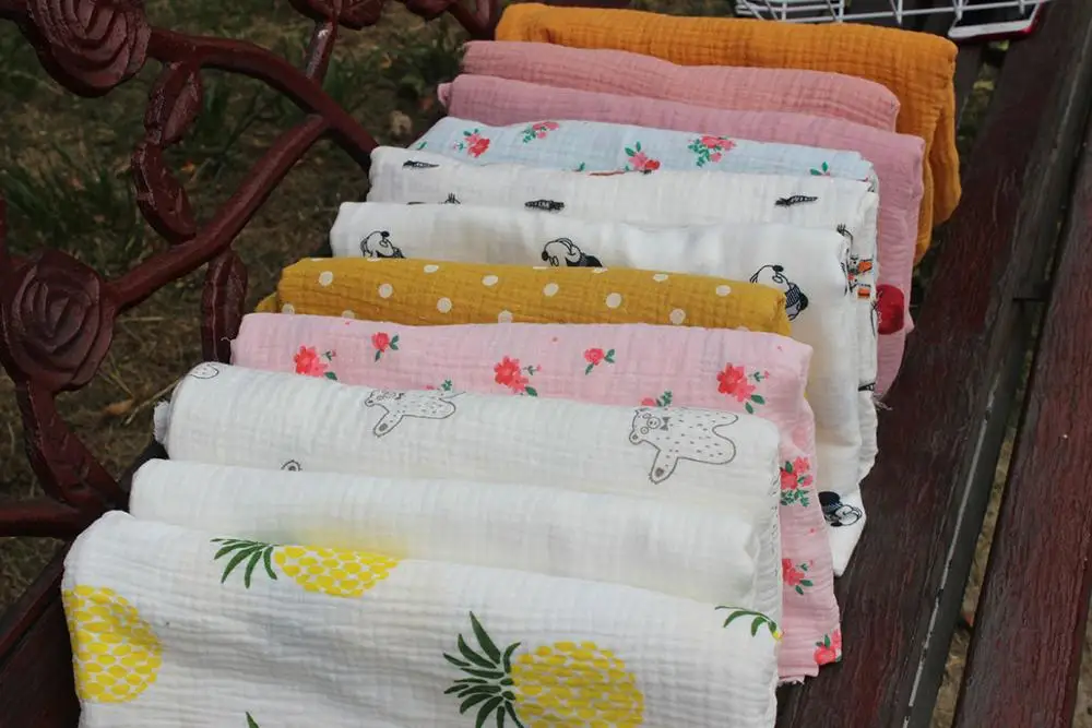 Натуральный хлопок двойная Марля мягкая ткань 135 см ширина детское одеяло швейная ткань