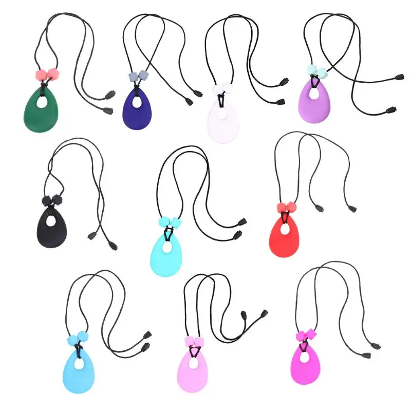 

Silicone Teardrop Pendant Baby Teething Necklace Toy DIY Necklace Kids Mom Soft Silicone Jewelry Decor Baby Teether