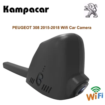 Kampacar 2 скрытый Wifi Автомобильный Dvr Dash камера видео рекордер автомобиля заднего вида Cam для PEUGEOT 308 2015-2018 два объектива DVRs автомобильный черный ...