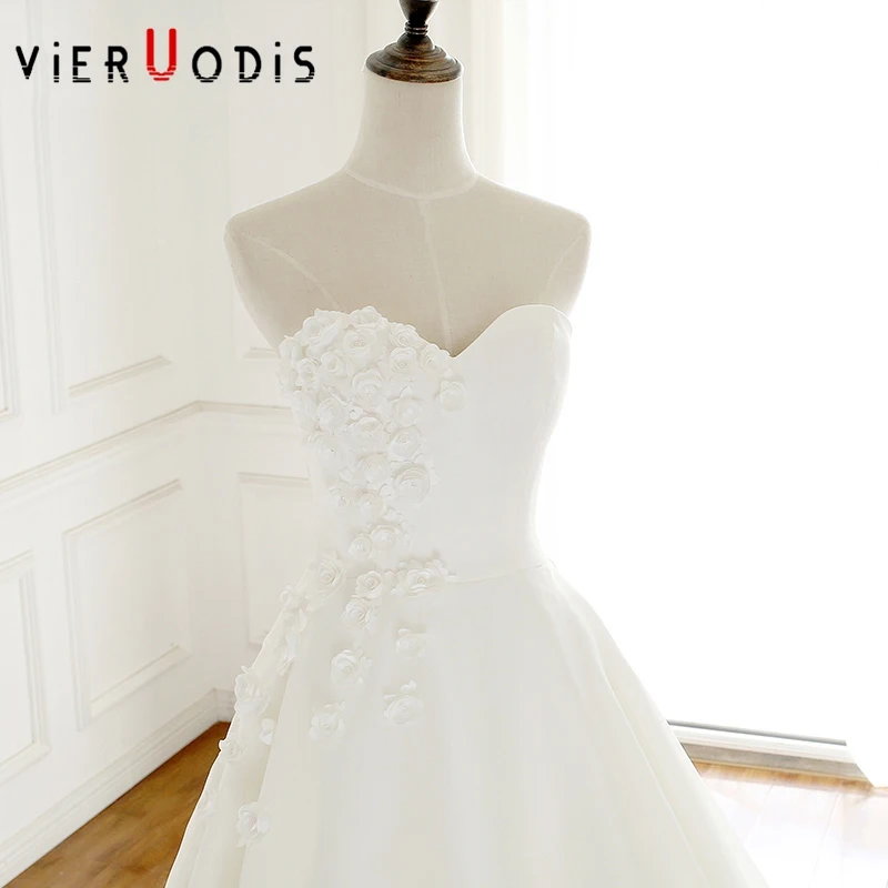 Top Hot Strapless Simple Casamento A Line White Ivory Vestido De Noiva 2019 Beach Wedding Dresses Court Train Weeding Dress 2020 5