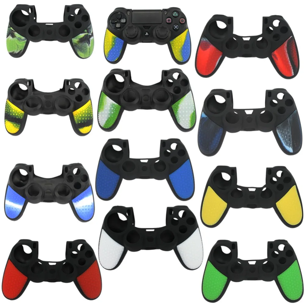 

blueloong 2 pcs Soft Anti-Slip Silicone Rubber Skin Case Cover 4 buttons For sony playstation 4 ps4 dualshock 4 controller