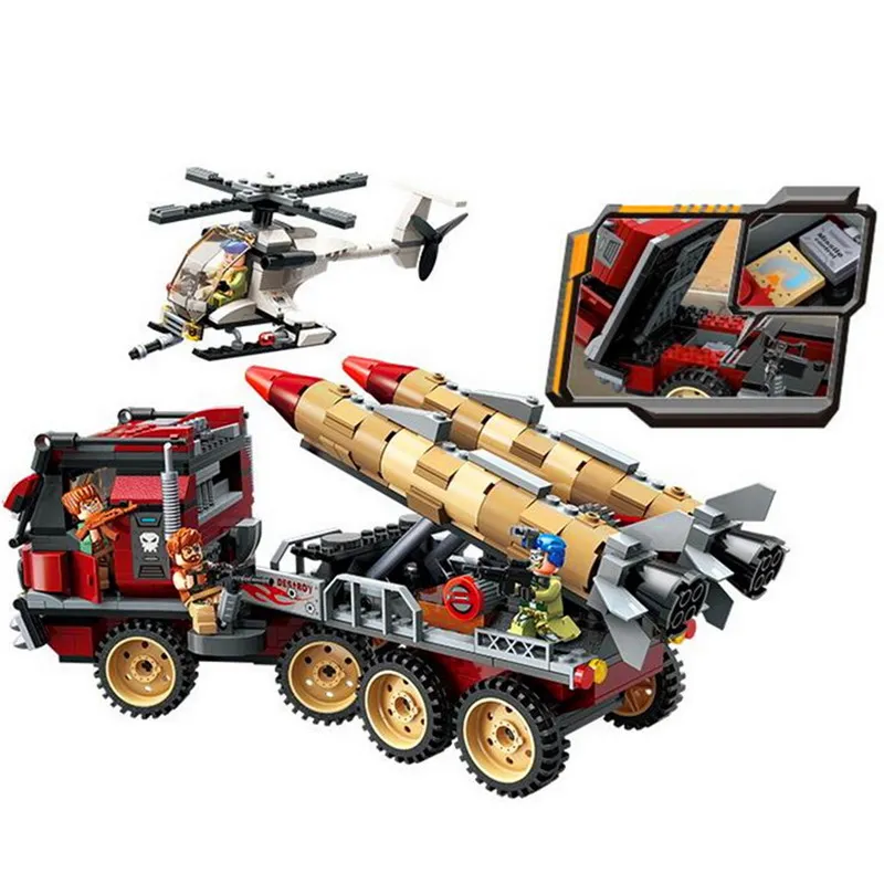 

ENLIGHTEN Military Thunder Mission Army Super Weapon Rocket Car Model Building Blocks Figure Toys For Children Compatible Legoe