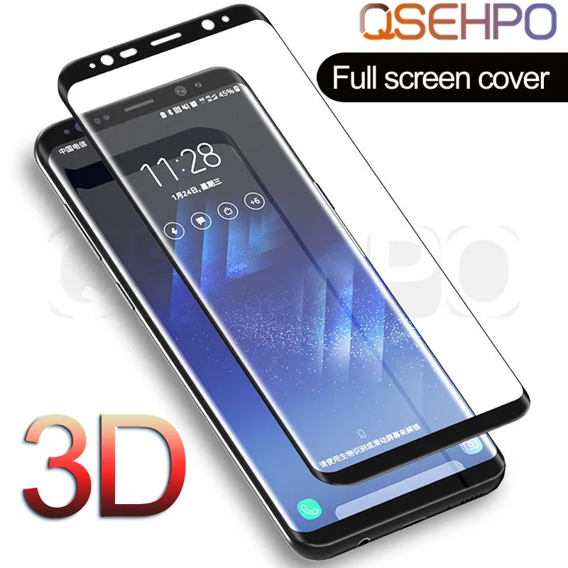 

3D Tempered Glass For Samsung Galaxy S8 S9 Plus S7 Edge Screen Protector For Samsung Note 8 Note 9 Full Cover Protective Film