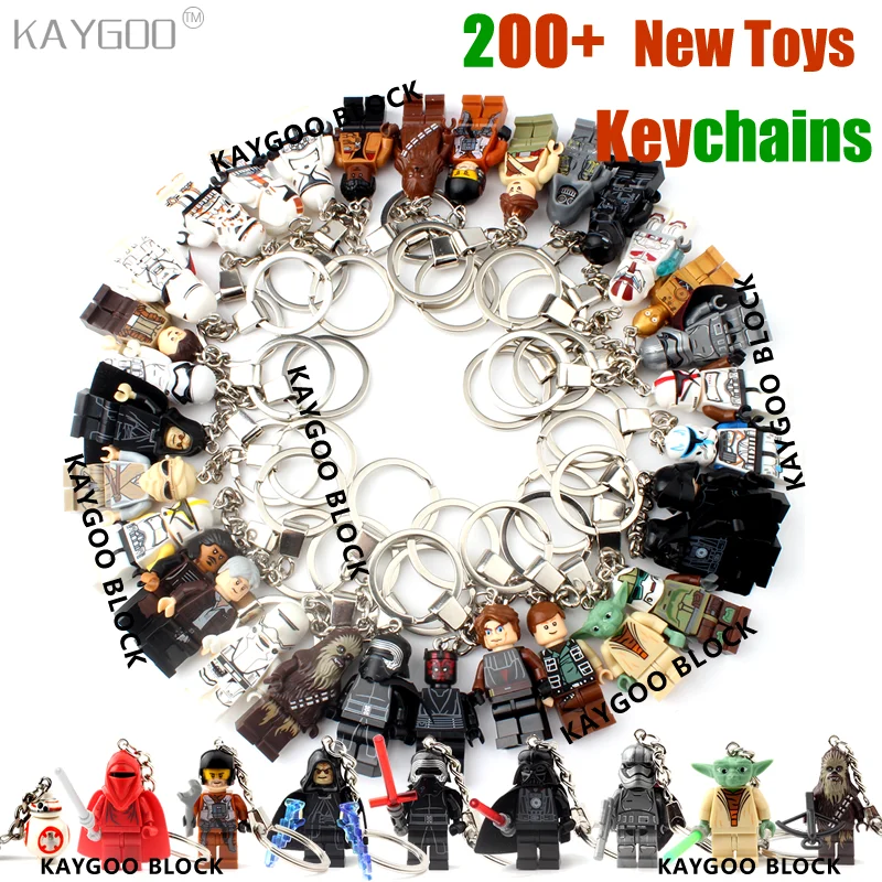 

Star Series Space Wars Figure Yoda Darth Vader Stormtrooper C3PO Anakin Kylo Ren Keychain Custom Key Chain Building Blocks Toys