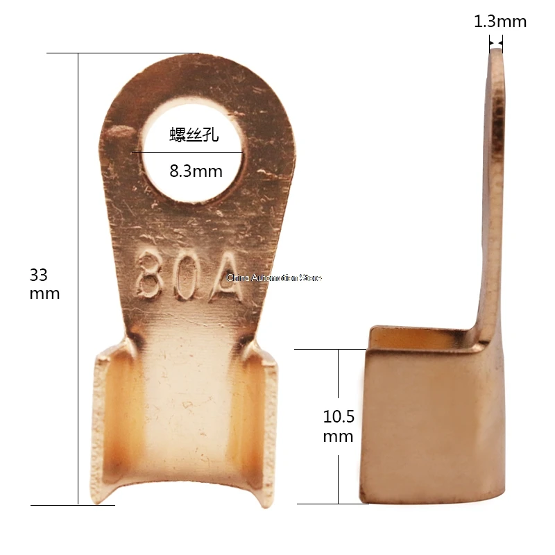 10 шт. 80A батарея медная Кабельный разъем терминал обжимной 6-16mm2 провода OT-80A