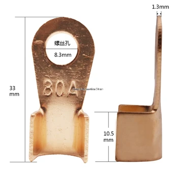 

10Pcs 80A Copper Battery Cable Connector Terminal Crimping 6-16mm2 Wire OT-80A