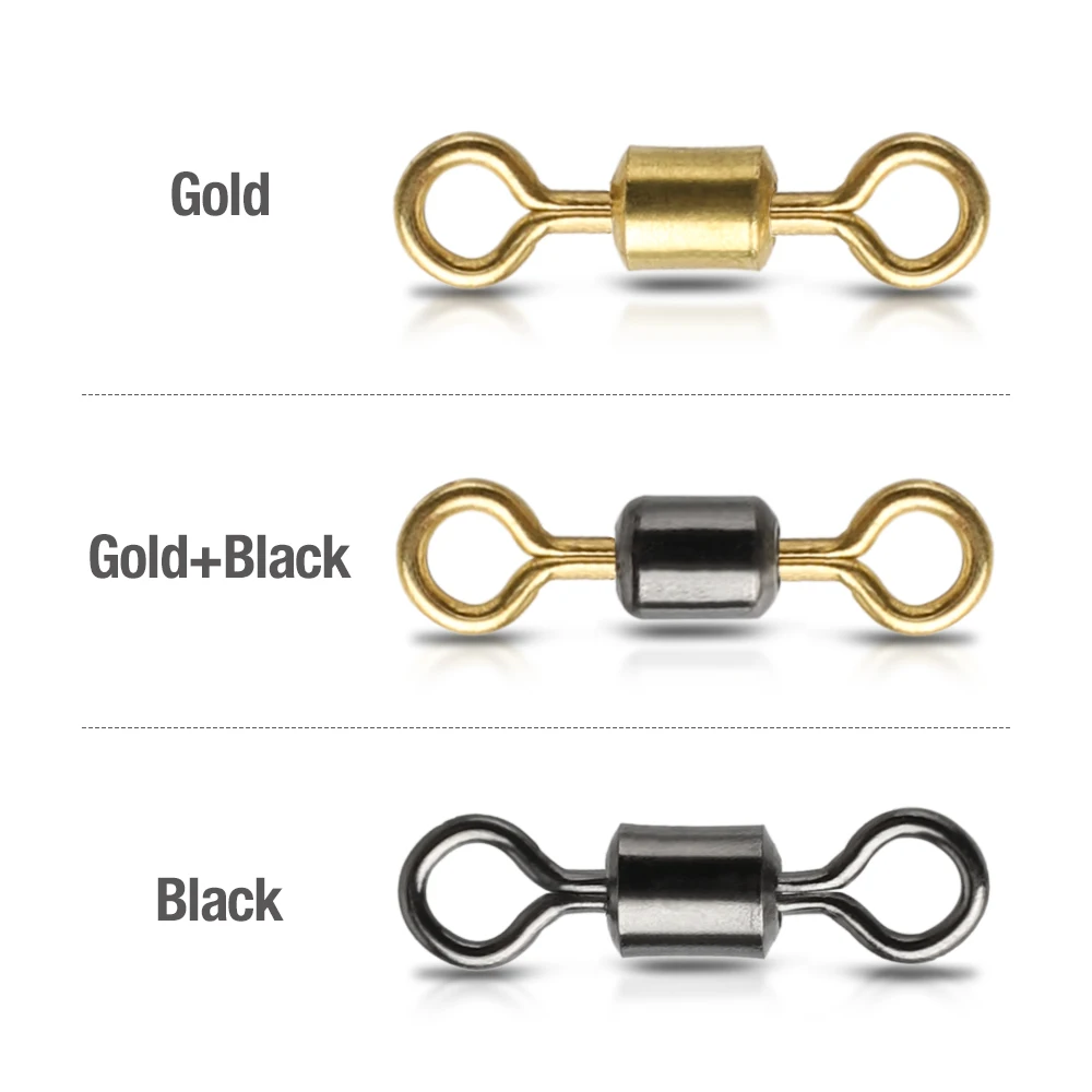 DONQL 102050pcs Bearing Swivel Solid Rings Fishing Connector 6#-12# Barrel Rolling For Fishhook Lure Link Fishing Accessories  (6)