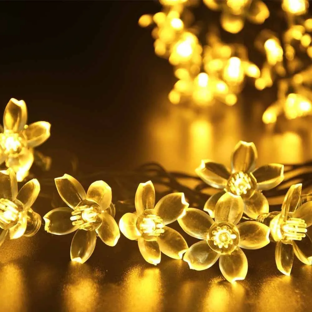 

Solar Power String Lights 50 LED Peach Blossom Decorative Garden Lawn Patio Trees Wedding Party HVR88