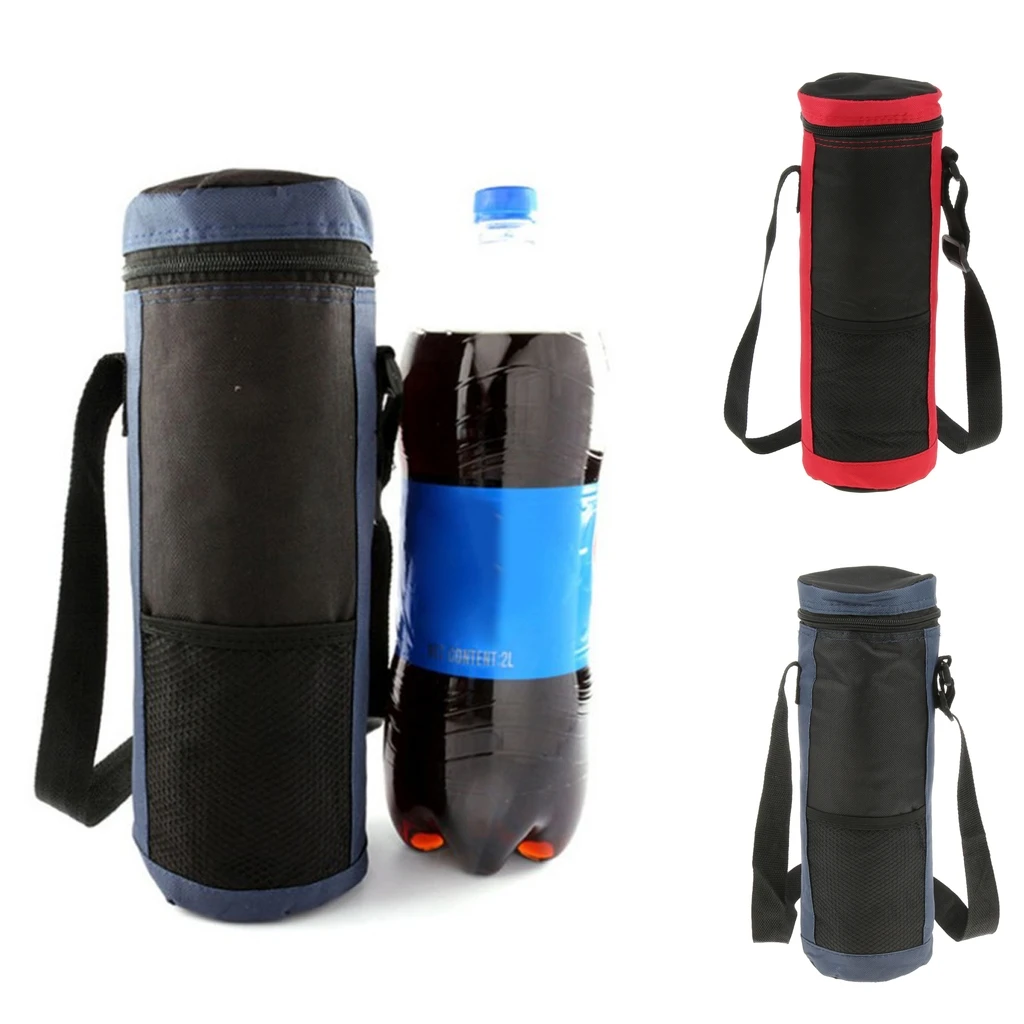 

2Pcs Cylinder Cooler Bag Insulated Water Drinks Bottles/Cans Carrying Bag for Travel Cooler Food Carrier Red + Blue