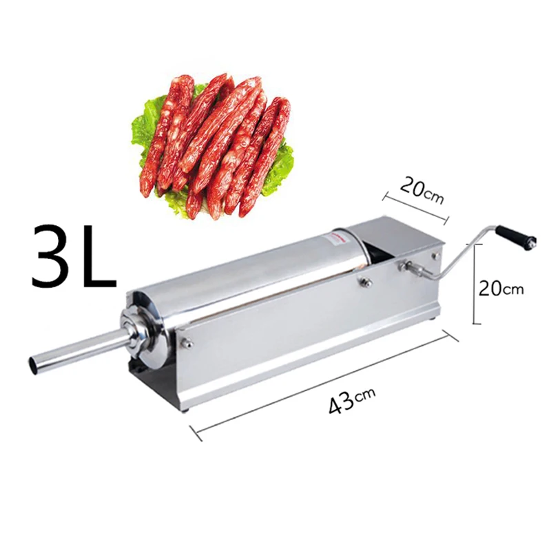 3L Horizontal hand operated sausage filler Stainless steel sausage