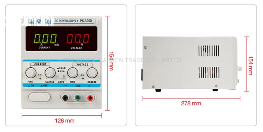 ZHAOXIN PS-305D переменный 30V 5A DC источник питания для лабораторной регулировки Цифровой Регулируемый источник питания постоянного тока AC 110V 220V+/-10